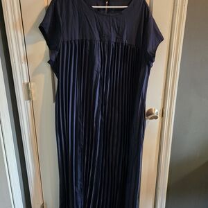 SHEIN Navy Pleated Dress